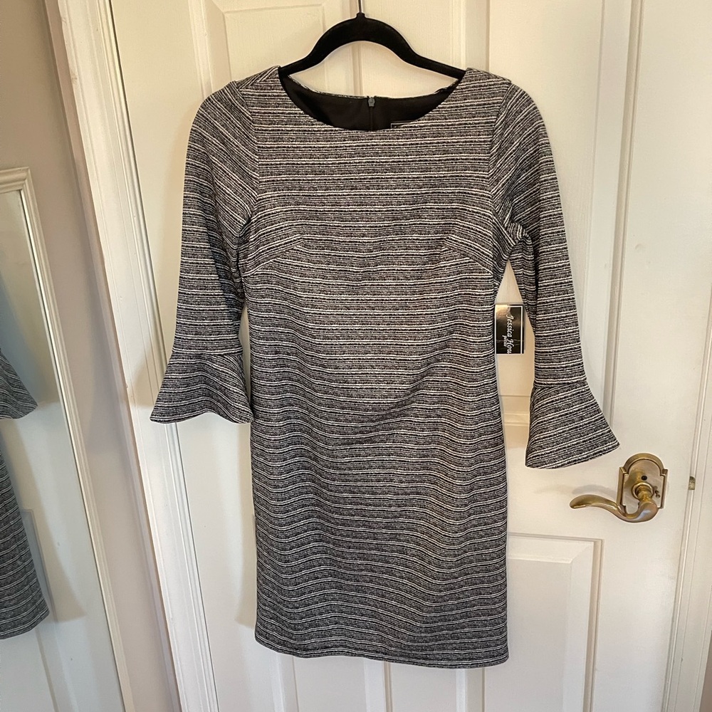 NWT Jessica Howard Grey & Black Striped Dress